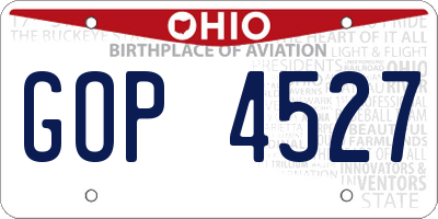 OH license plate GOP4527