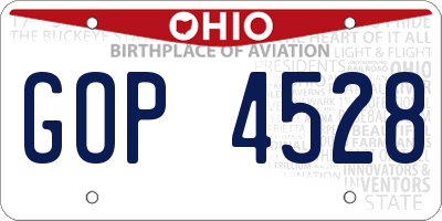 OH license plate GOP4528