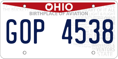 OH license plate GOP4538