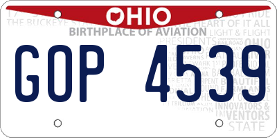 OH license plate GOP4539