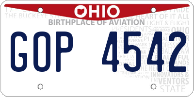 OH license plate GOP4542
