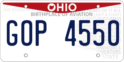 OH license plate GOP4550
