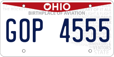OH license plate GOP4555