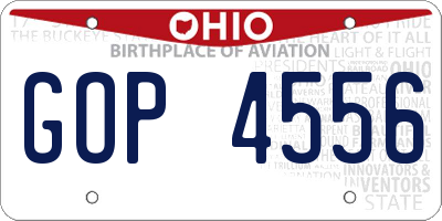 OH license plate GOP4556