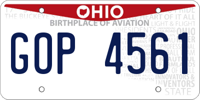 OH license plate GOP4561