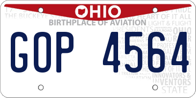 OH license plate GOP4564