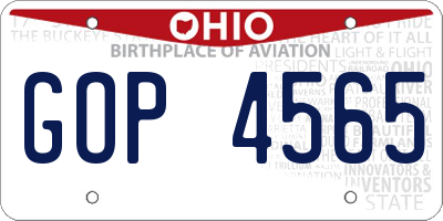 OH license plate GOP4565