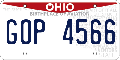 OH license plate GOP4566