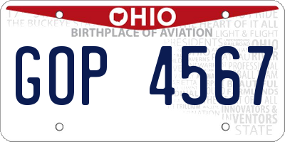 OH license plate GOP4567