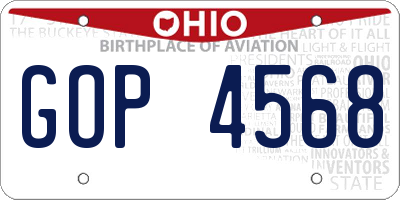 OH license plate GOP4568