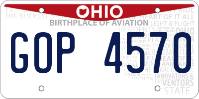 OH license plate GOP4570