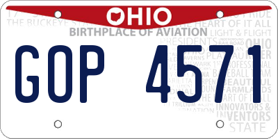 OH license plate GOP4571