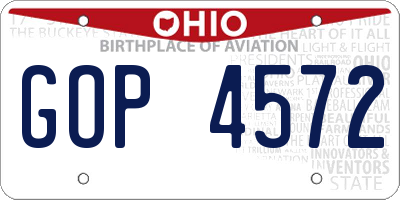 OH license plate GOP4572