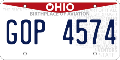 OH license plate GOP4574