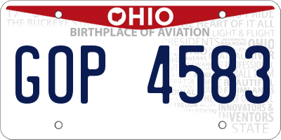 OH license plate GOP4583