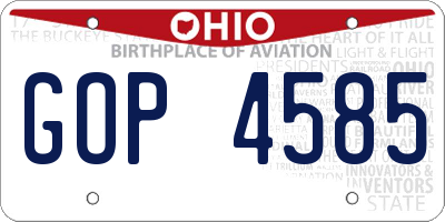 OH license plate GOP4585