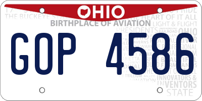 OH license plate GOP4586
