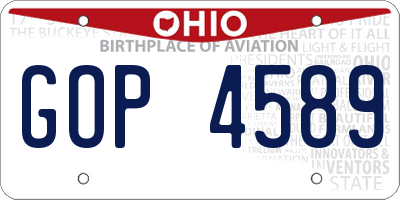 OH license plate GOP4589