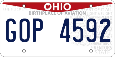 OH license plate GOP4592