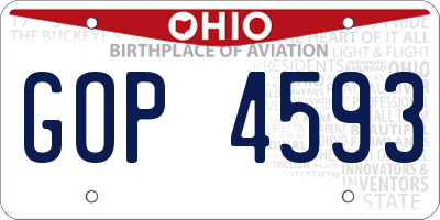 OH license plate GOP4593