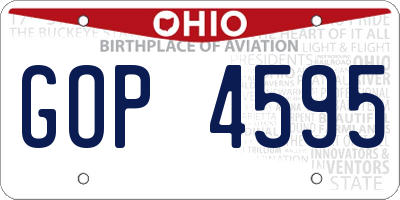 OH license plate GOP4595