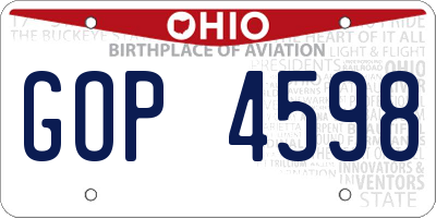 OH license plate GOP4598