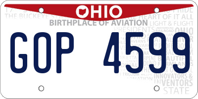 OH license plate GOP4599
