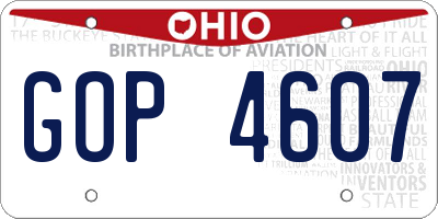 OH license plate GOP4607