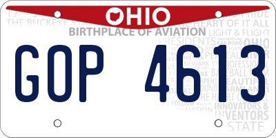 OH license plate GOP4613