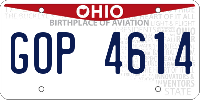 OH license plate GOP4614