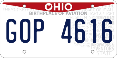 OH license plate GOP4616