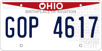OH license plate GOP4617