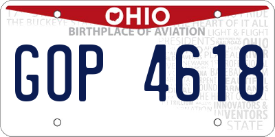 OH license plate GOP4618