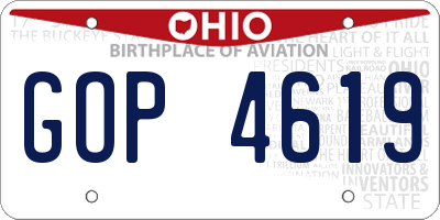 OH license plate GOP4619