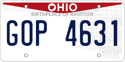 OH license plate GOP4631