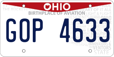 OH license plate GOP4633