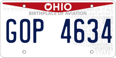 OH license plate GOP4634
