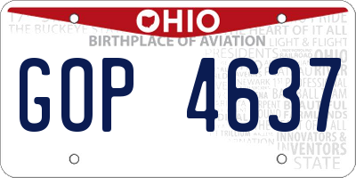 OH license plate GOP4637