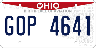 OH license plate GOP4641