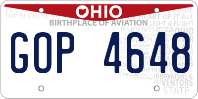 OH license plate GOP4648
