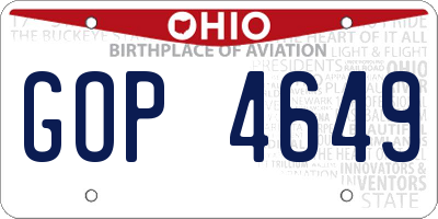 OH license plate GOP4649