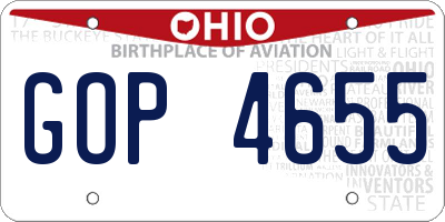 OH license plate GOP4655