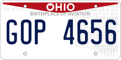 OH license plate GOP4656