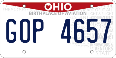 OH license plate GOP4657