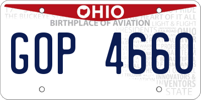 OH license plate GOP4660