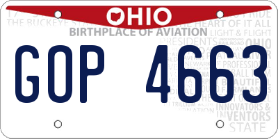 OH license plate GOP4663