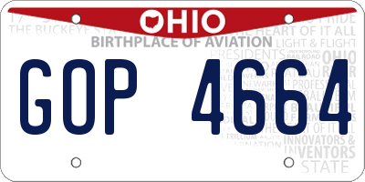 OH license plate GOP4664