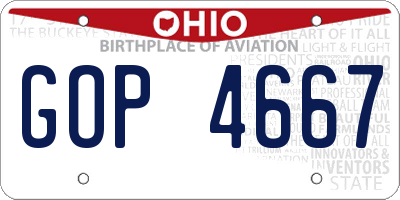 OH license plate GOP4667