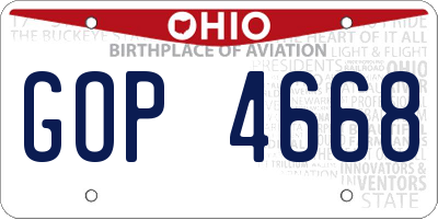 OH license plate GOP4668
