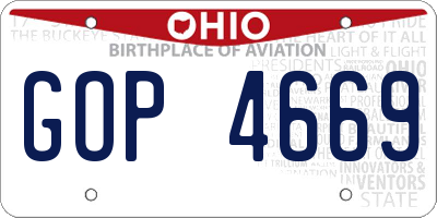 OH license plate GOP4669